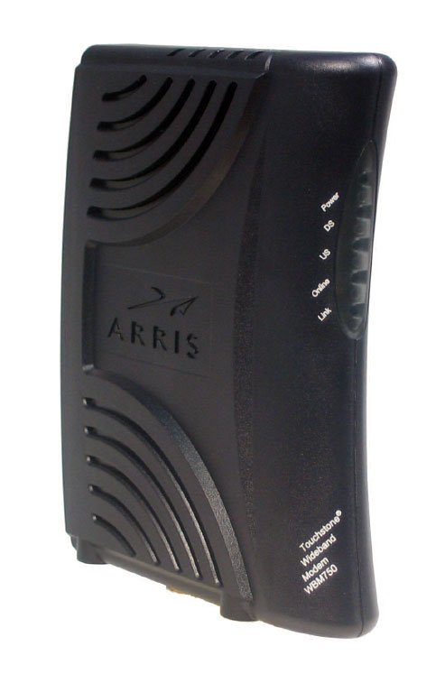 rear view of moca modem arris