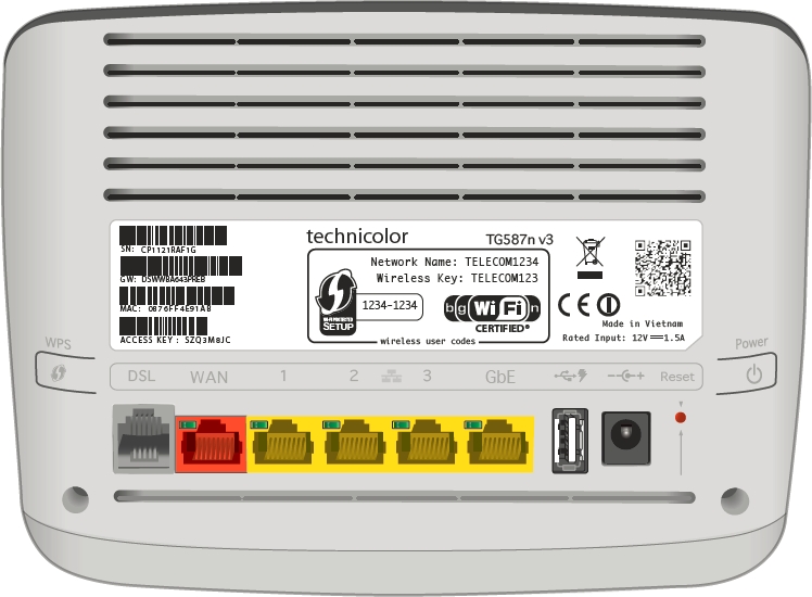 SG :: Technicolor / Thomson TG587N v3 DSL Wireless Router